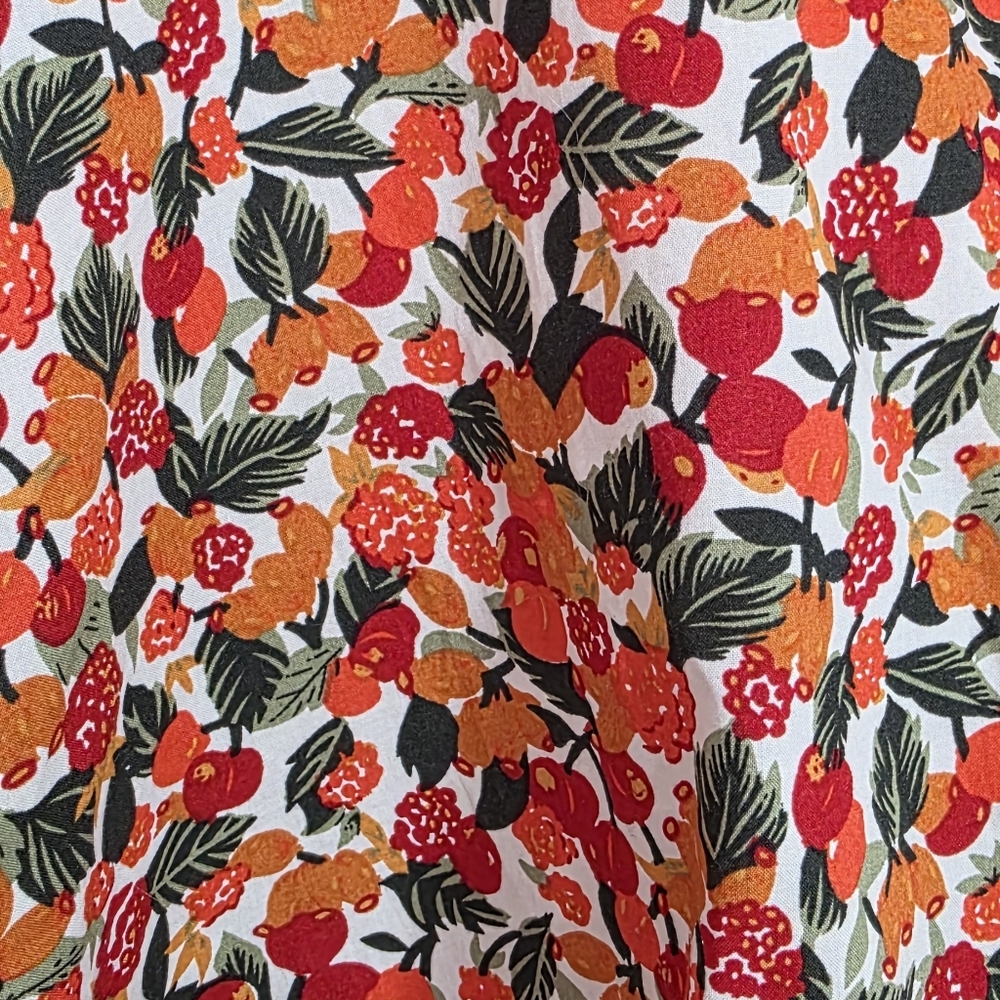 MVN The Label Izzy Floral Crop Top Red Women Size 8 Large Puff Sleeve Boho Ditsy - Picture 7 of 9